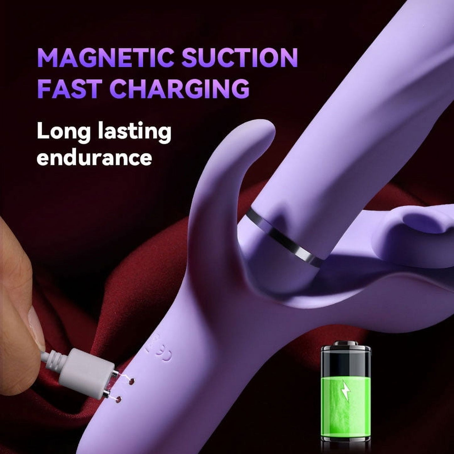 5-in-1 Thrusting Dildo Sucking Vibrator Sex Toys Obgado Rabbit Vibrator with 10 Thrusting & Patting & Vibrating, Anal plug Adult Sex Toys for Women