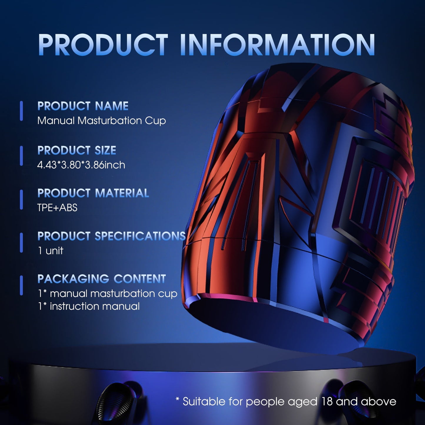 Obgado Male Masturbator Open Ended Manual Masturbator Cup Adult Sex Toys for Men