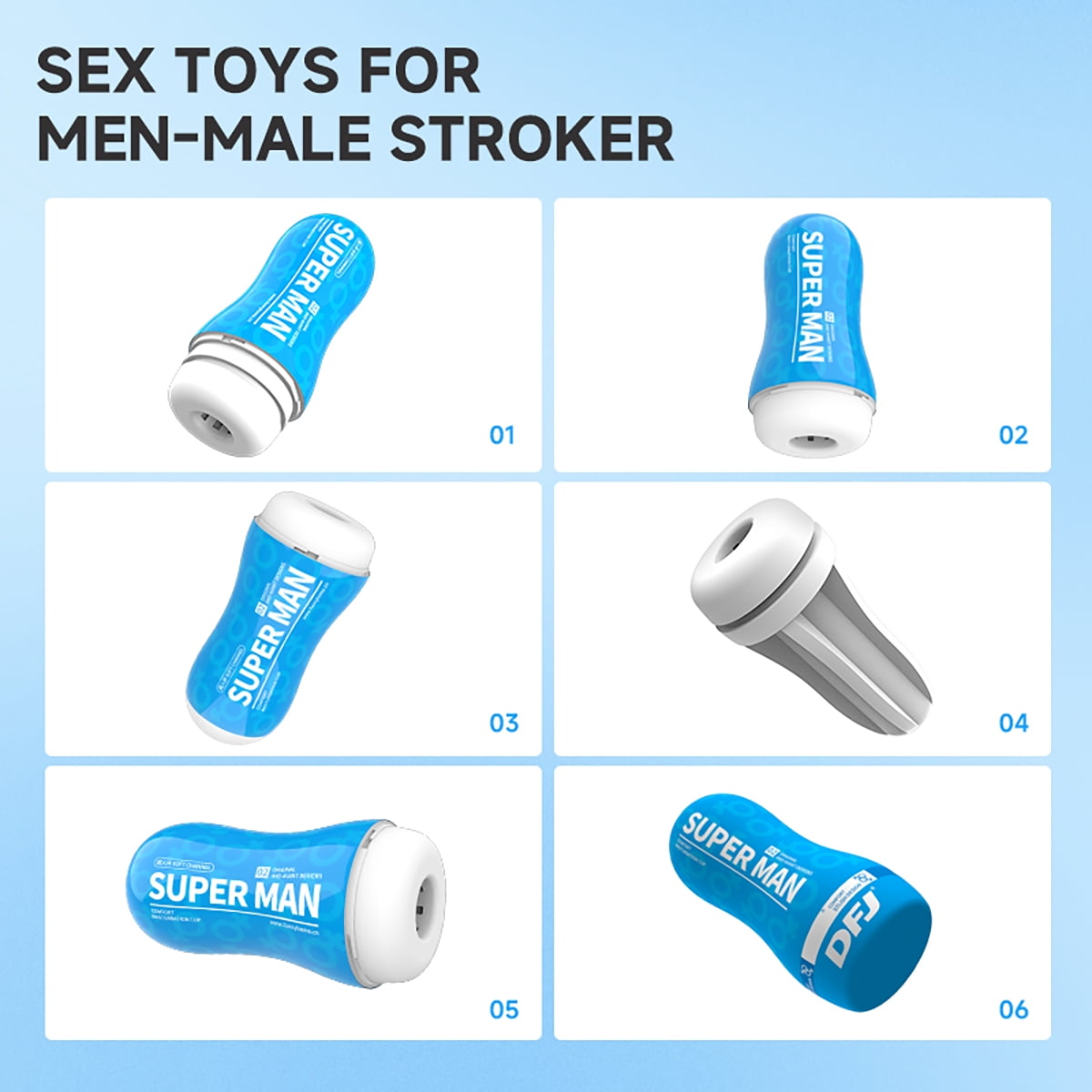 Adult Toys for Man Transparent Bulge Texture Tunnel Stroker, Aerodynamic Design Manual Sucking Adult Toy