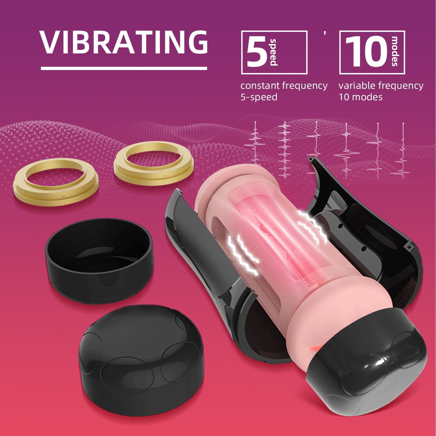 Automatic Male Masturbator Cup with 5 Speed 10 Modes Adult Electric Pocket Stroker Male Sex Toys for Men-2 in 1
