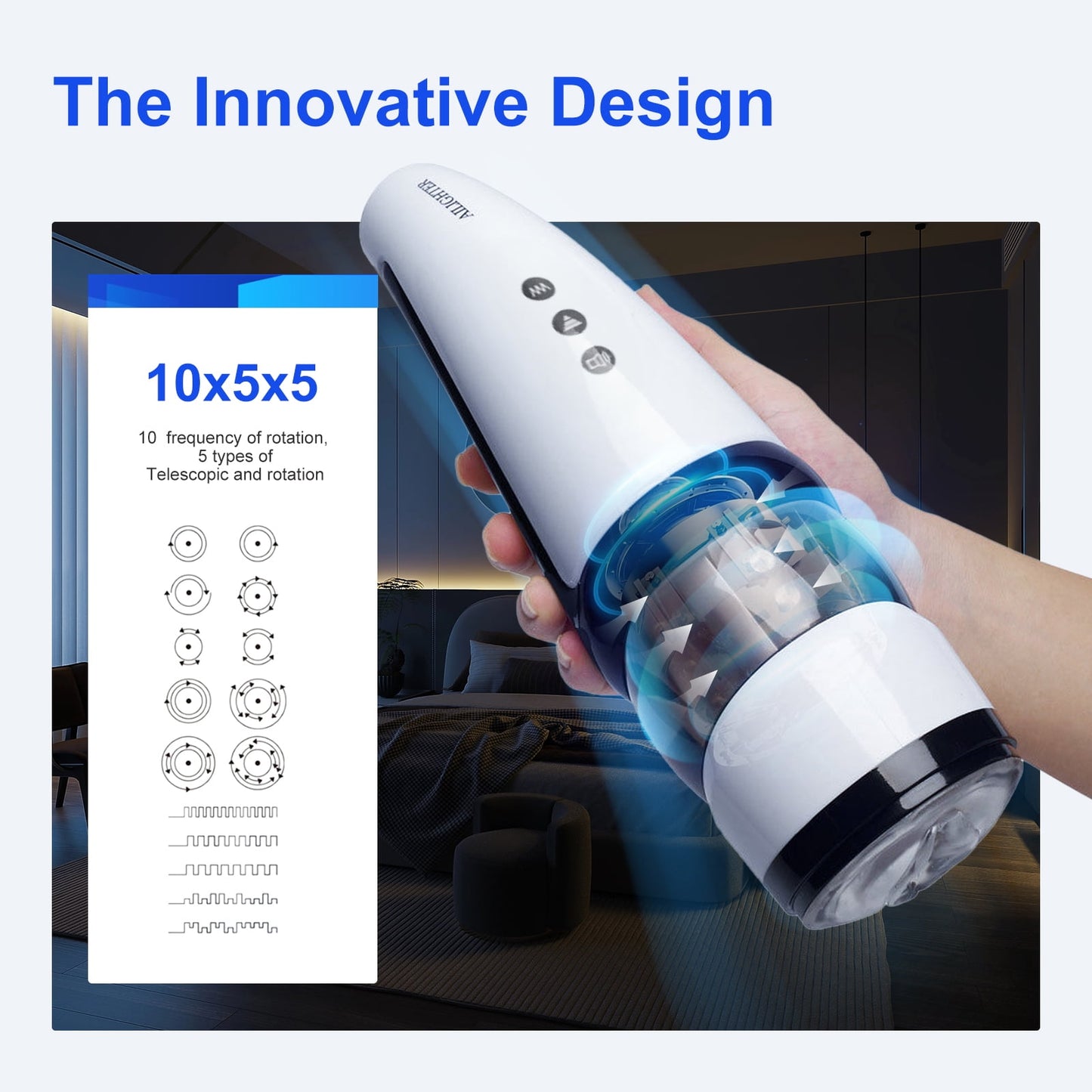 Male Masturbators Cup with Thrusting & Rotating Modes and Suction Cup, 3D Textured Automatic Stroker Adult Sex Toy for Men Pleasure Sexual Masturbation