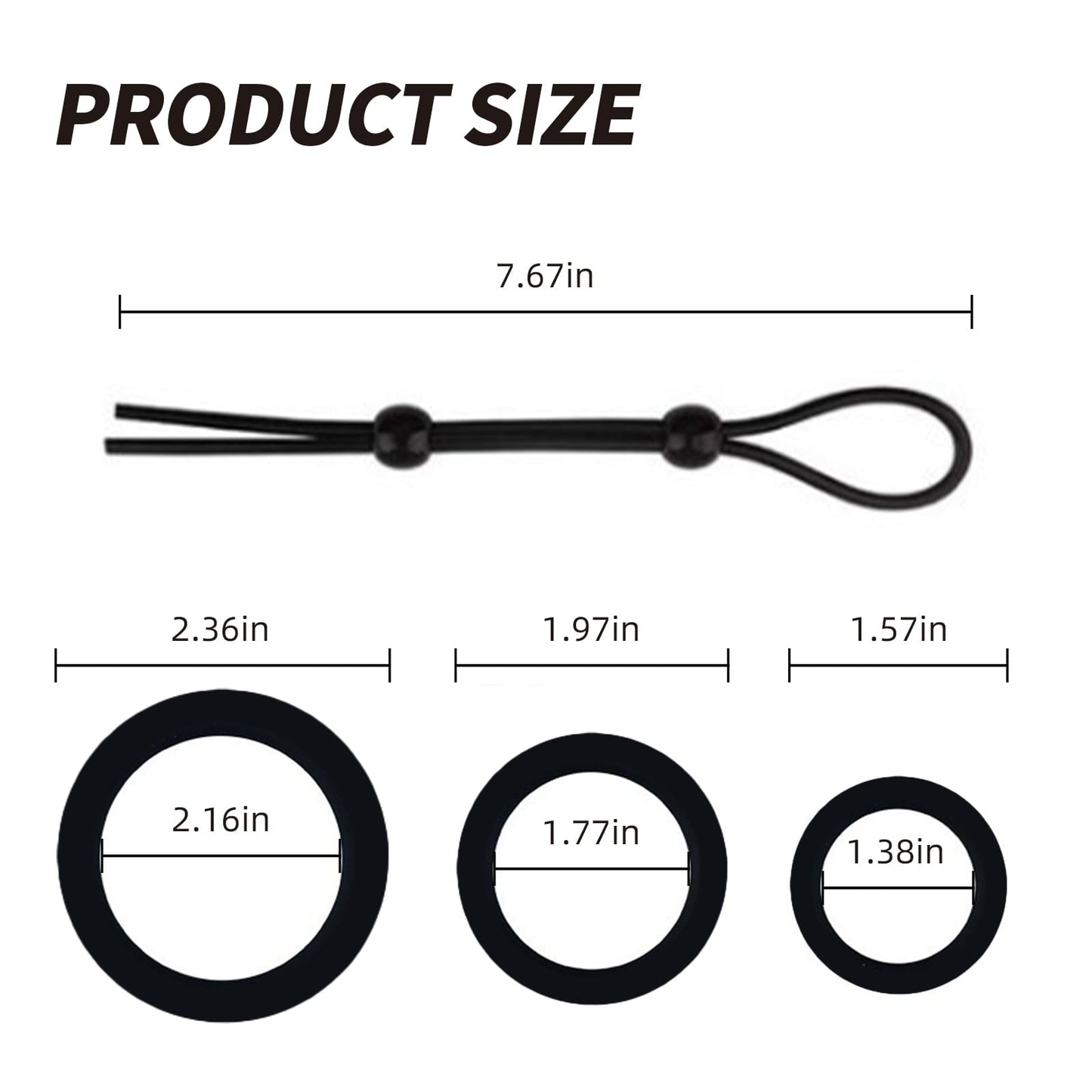 Obgado Penis Ring Set, Silicone Adjustable Penis Rings Adult Sex Toys for Men or Couple