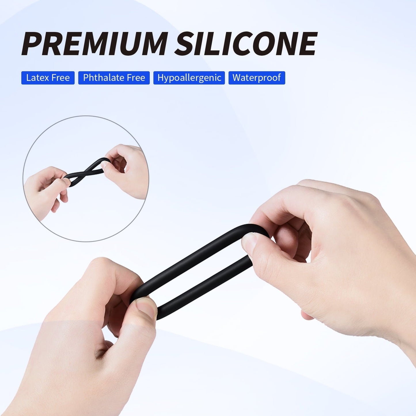 Obgado Penis Ring Set, Silicone Adjustable Penis Rings Adult Sex Toys for Men or Couple