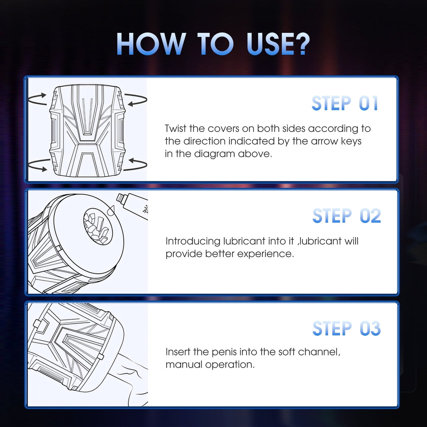 Obgado Male Masturbator Open Ended Manual Masturbator Cup Adult Sex Toys for Men