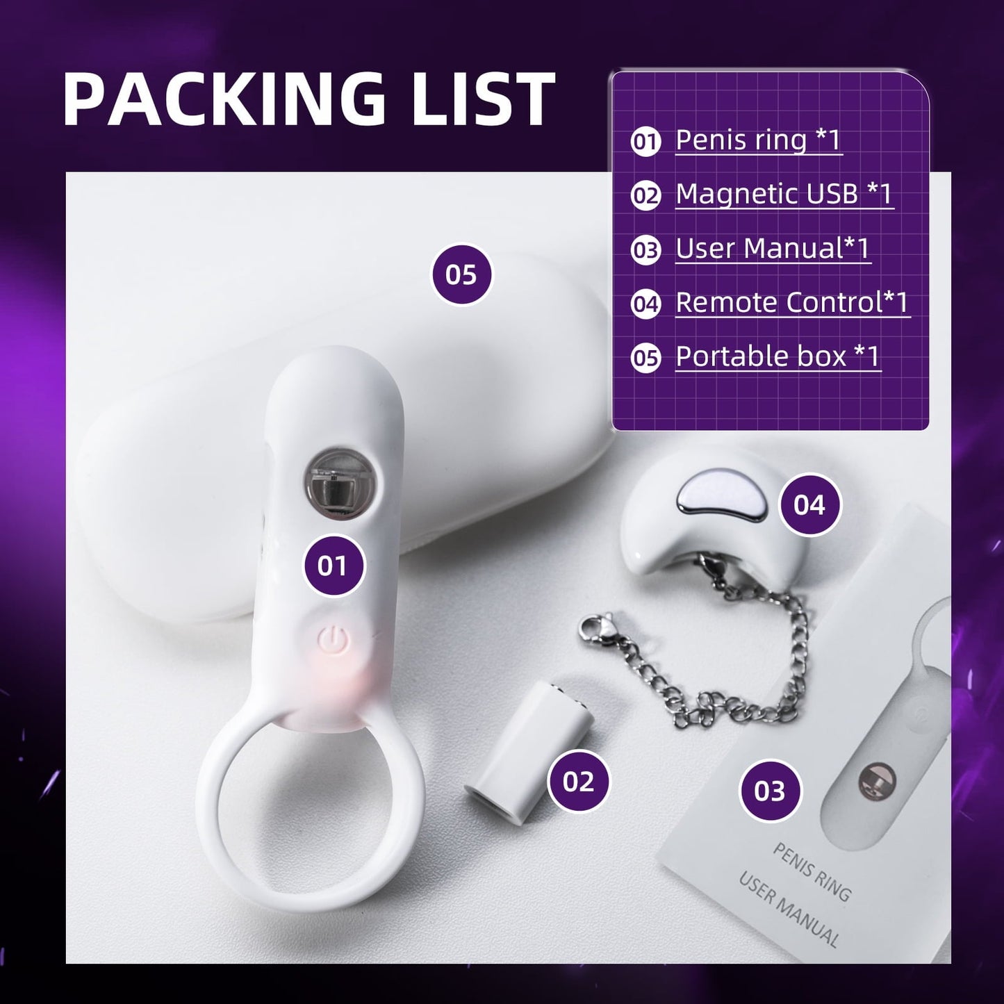 Vibrating Penis Ring, Obgado Remote Control 3 in 1 Cock Ring with 3 speed G-Spot & Clitoral Stimulator, Couple Vibrator Rechargeable Adult Sex Toys for Men or Couples Play