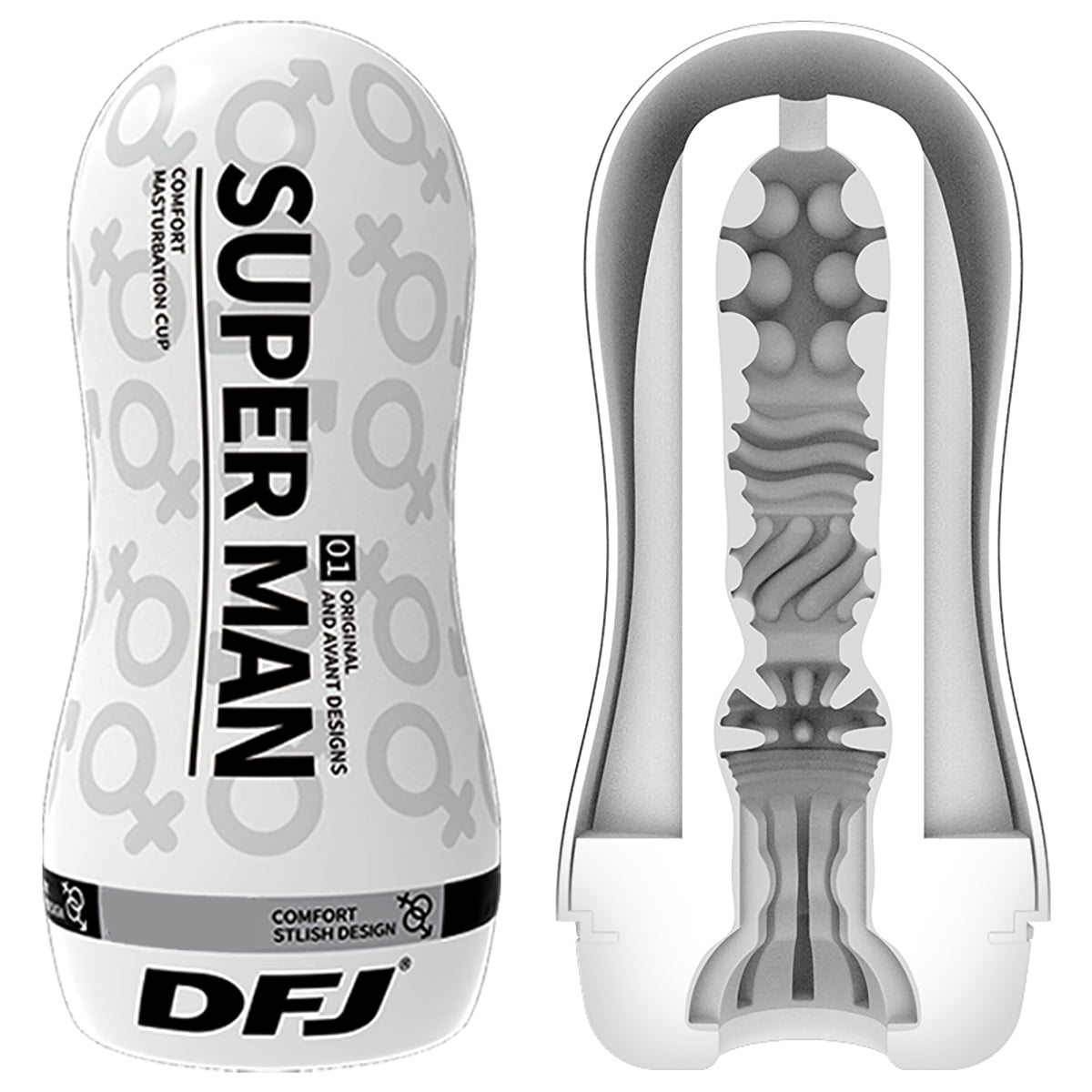 Adult Toys for Man Transparent Bulge Texture Tunnel Stroker, Aerodynamic Design Manual Sucking Adult Toy