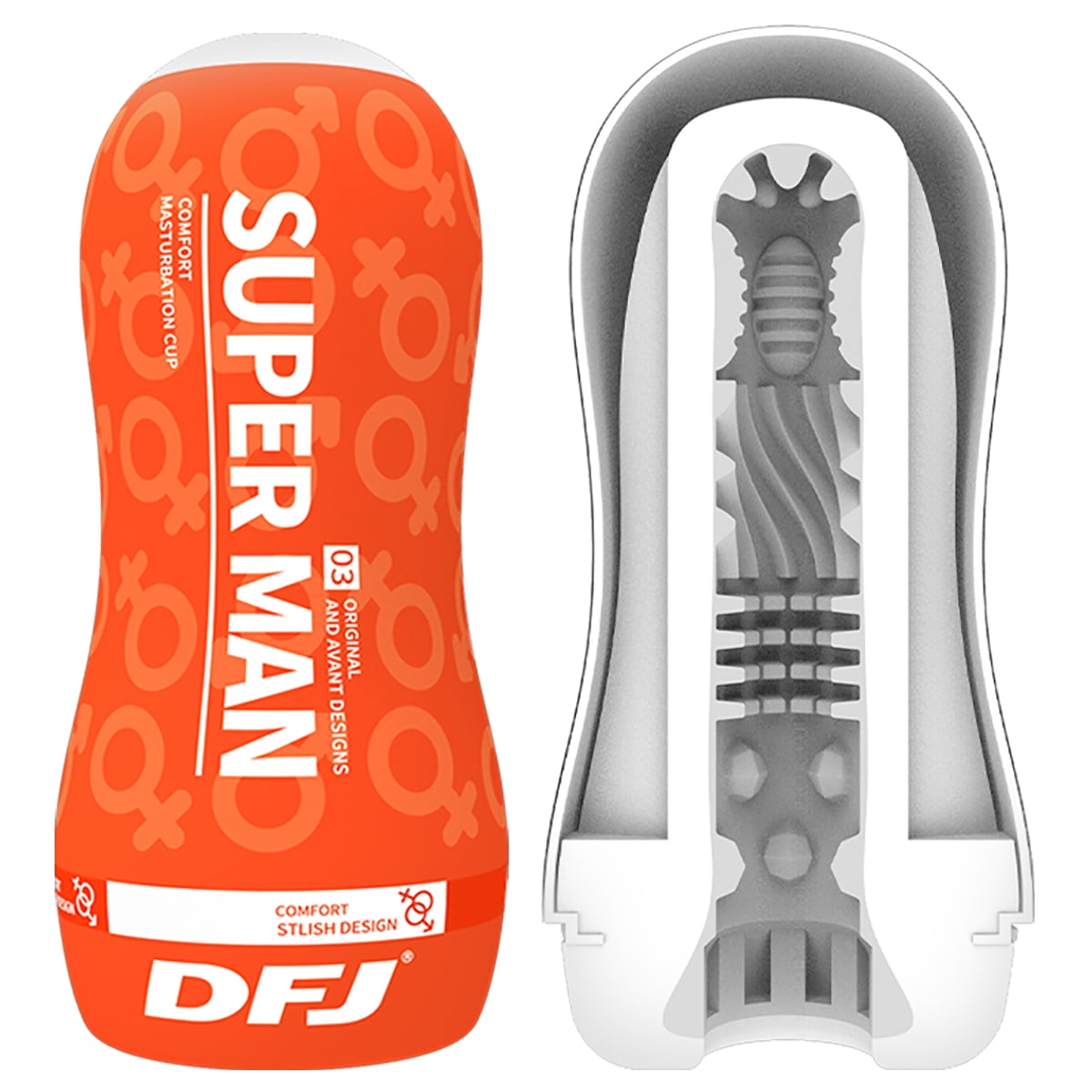 Male Masturbator Transparent Bulge Texture Tunnel Male Stroker,Aerodynamic Design Adult Sex Toy-Without Vibration