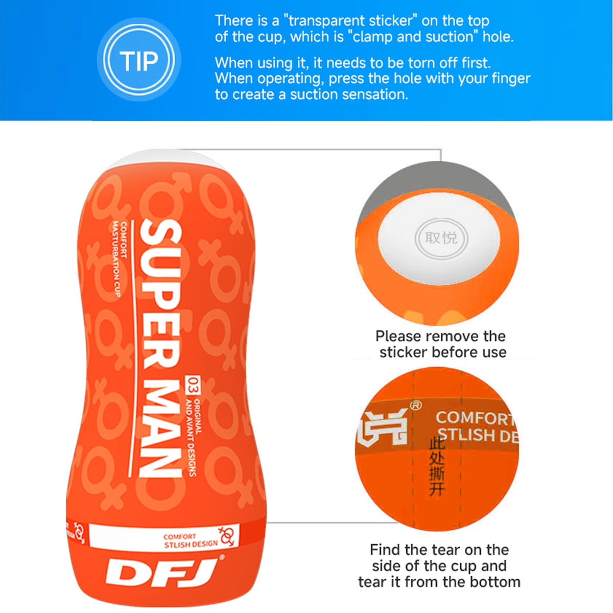 Male Masturbator Transparent Bulge Texture Tunnel Male Stroker,Aerodynamic Design Adult Sex Toy-Without Vibration