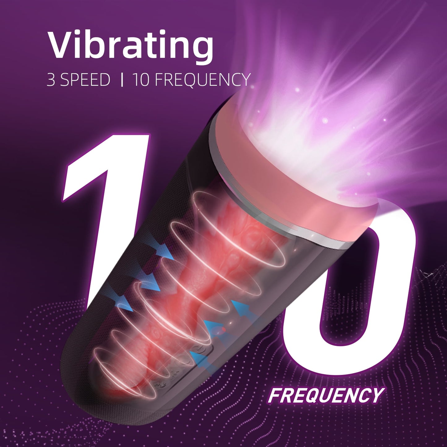Obgado Mens Thrusting Vibrating Stroker Sex Toys Automatic Telescopic Heating Male Masturbator Cup,3 Speed 3 Function 10 Frequency