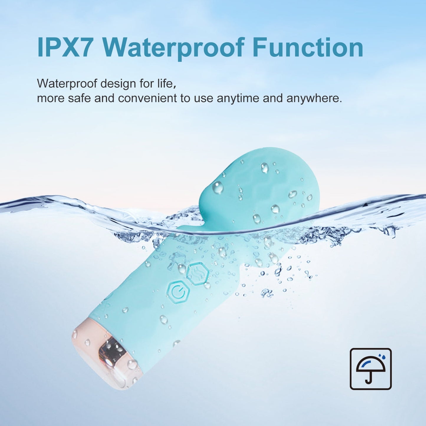 Obgado Wand Massager, Rechargeable Mini Vibrator and Adult Sex Toys for Women and Couples, Clitoris Stimulator Massager, 10 Vibrating Modes, Blue