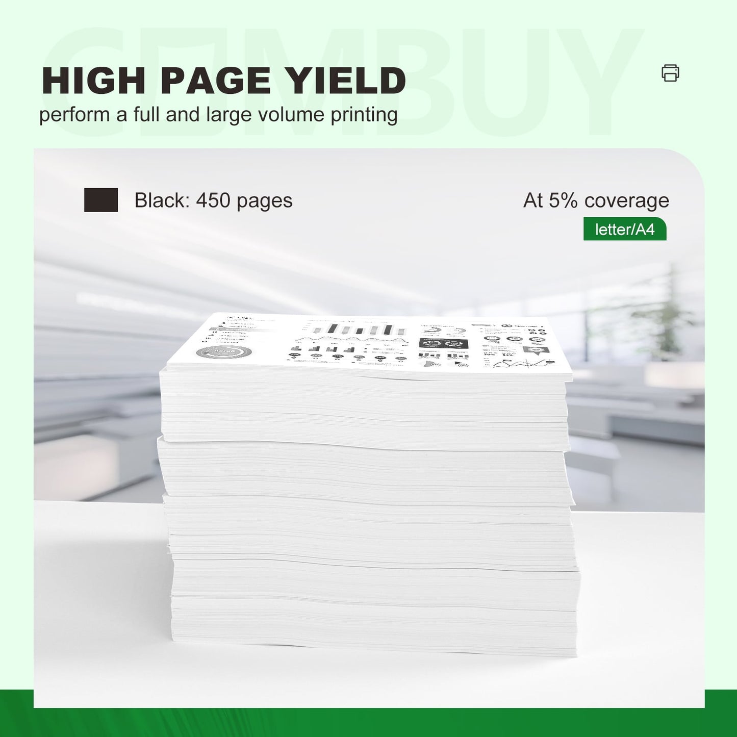 65XL Ink Cartridge for HP 65XL Black Ink Cartridge for HP DeskJet 3772 3752 3755 Envy 5055 5010 5000 Printer