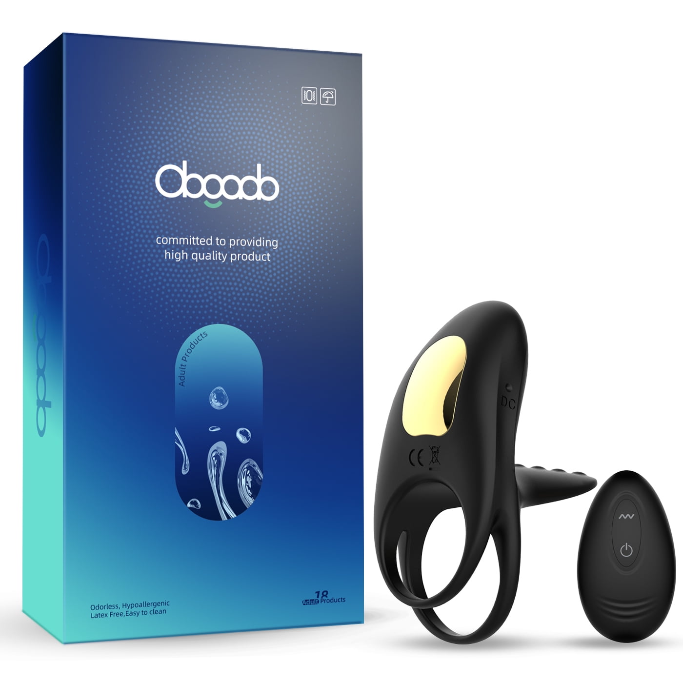 Obgado Vibrating Penis Ring Vibrator with Remote Control, Rechargeable Silicone Penis Rings with 10 Intense Vibration Modes, Adult Sex Toys Clitoral Massager for Male & Couples Pleasure