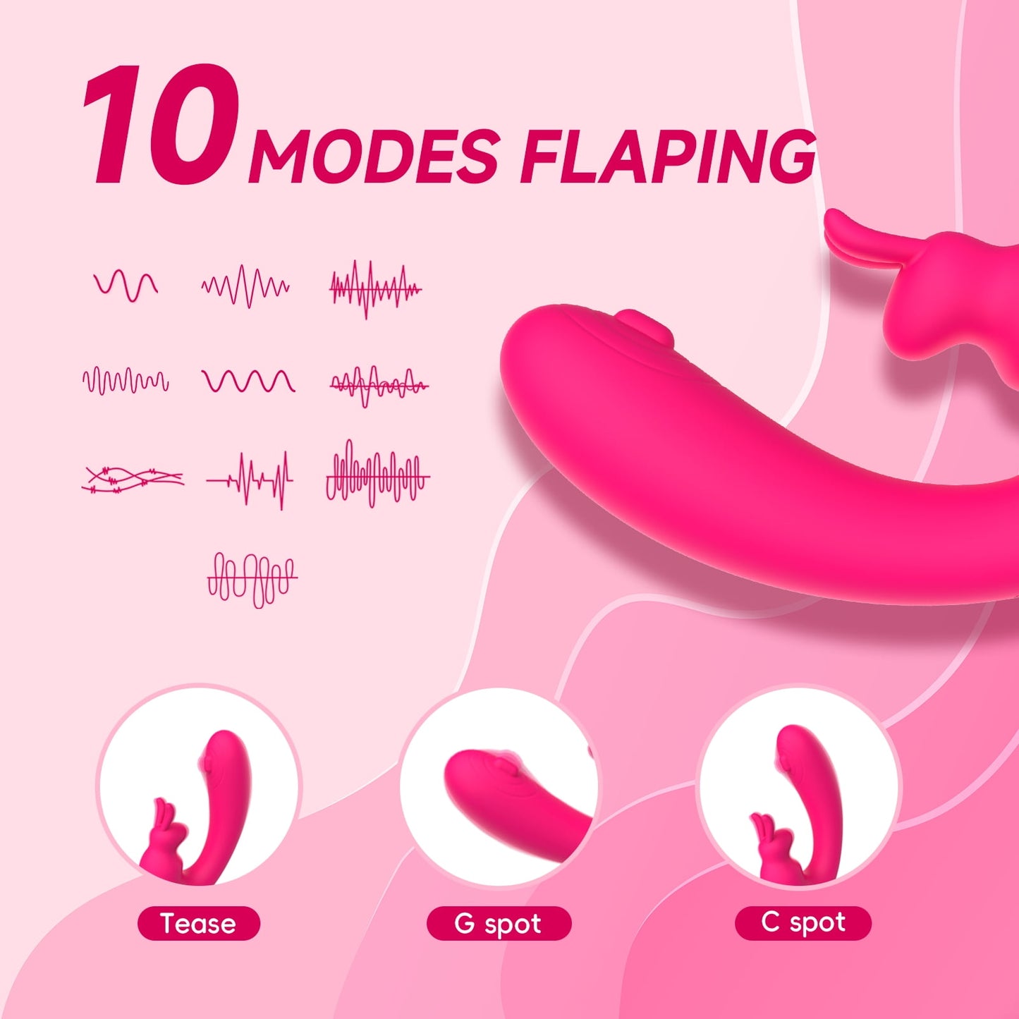 Obgado 2 IN 1 Wearable Vibrator Adult Sex Toys for Women, Clitoral Stimulator G Spot Rabbit Vibrator with 10 Vibrating & Flapping Modes,Panty Vibrators