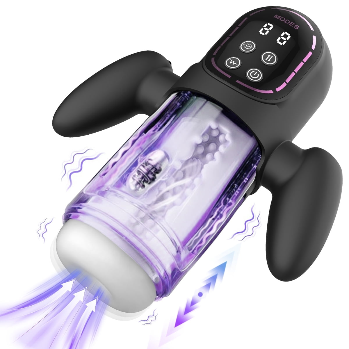 Obgado Male Masturbator 9 Thrusting, 4 Sucking 6 Vibrating Male Sex Toys with Handles and Digital Display Male Stroker