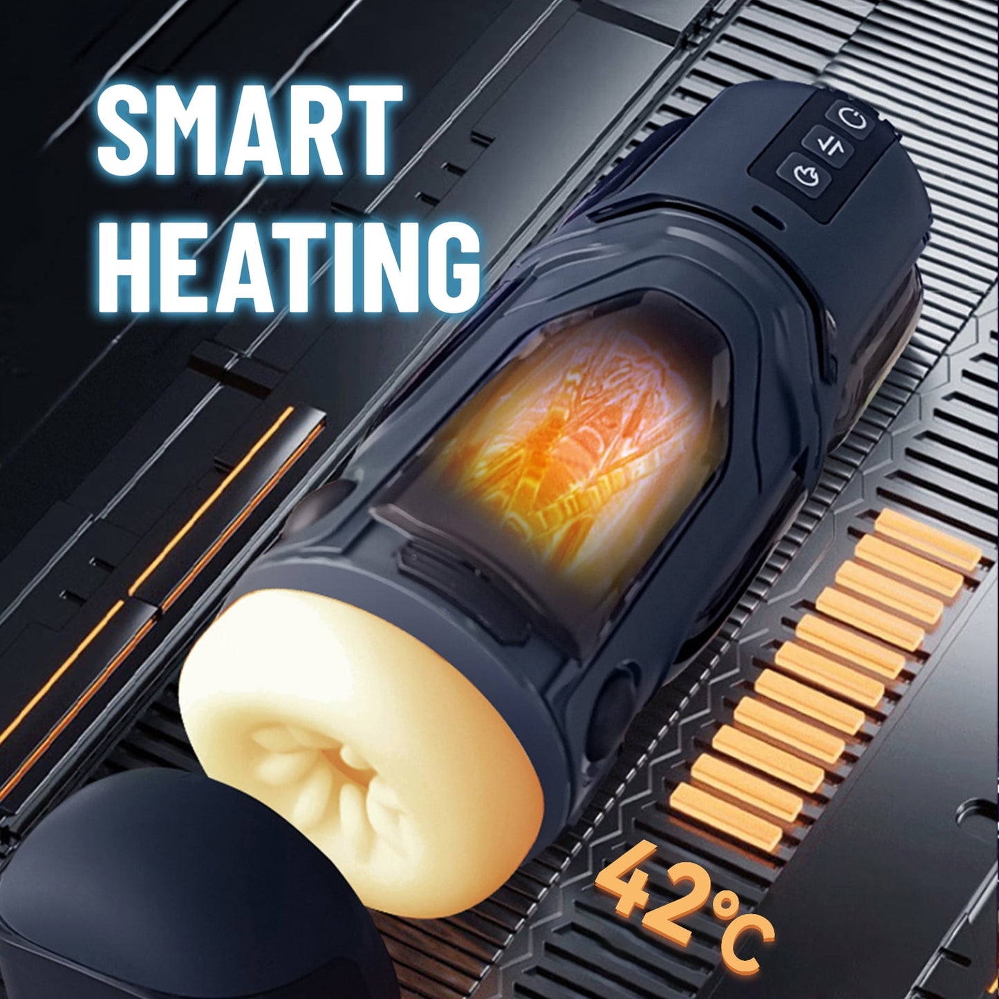 Obgado Heating Male Stroker Automatic Male Masturbator Adult Toy with 9 Vibrating & 5 Thrusting Adult Male Sex Toys for men