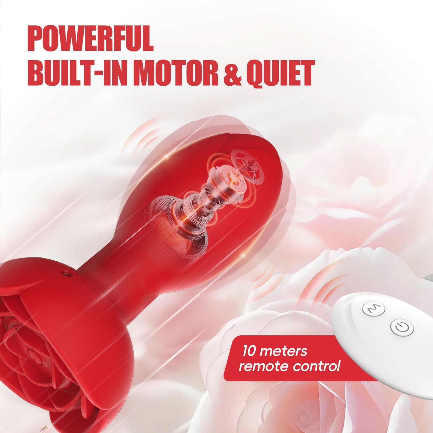 Obgado Rose Toys Wireless Remote Control Butt Plug Vibrating Anal Plug with 10 Modes Rotating Adult Sex Toys for couple
