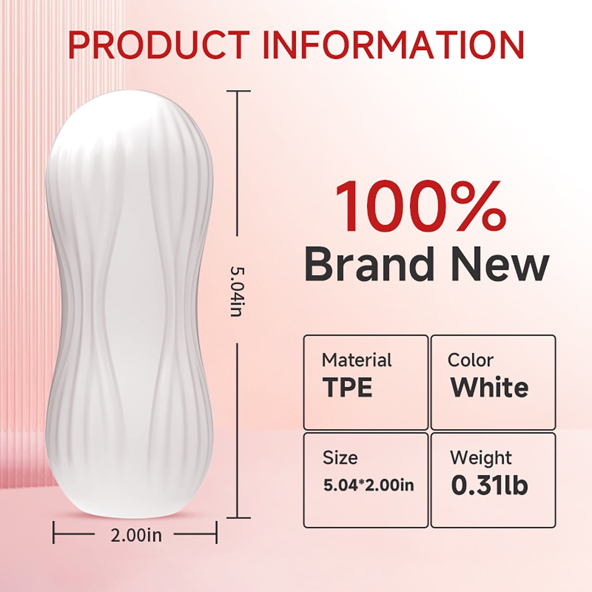 Male Masturbators Cup Bulge Texture Tunnel Sex Toys Male Masturbator Adult Toys for Men-White