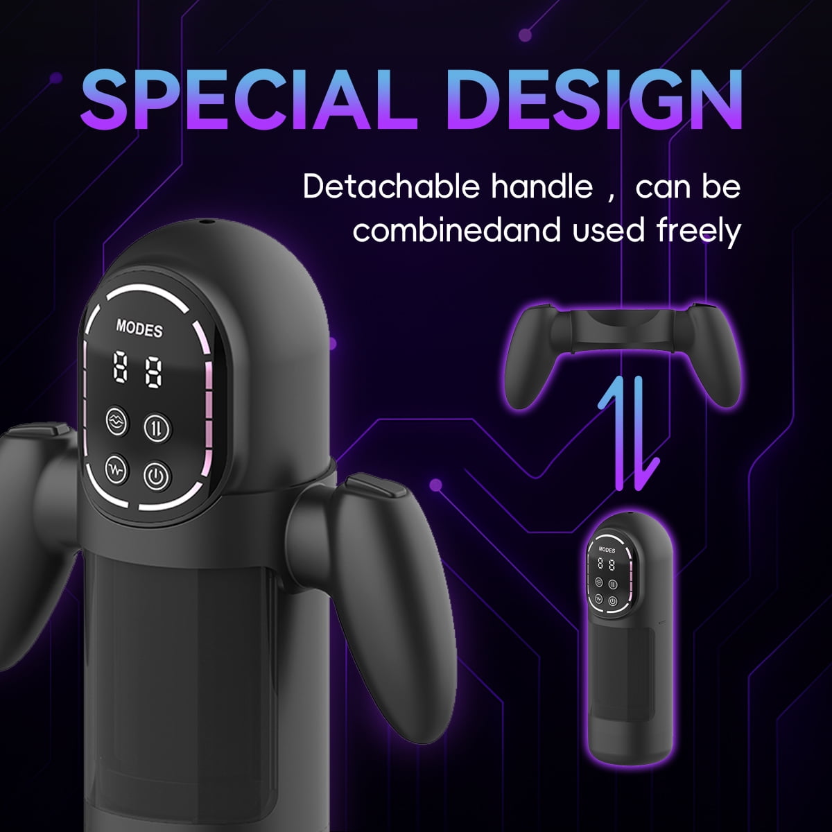 Obgado Male Masturbator 9 Thrusting, 4 Sucking 6 Vibrating Male Sex Toys with Handles and Digital Display Male Stroker