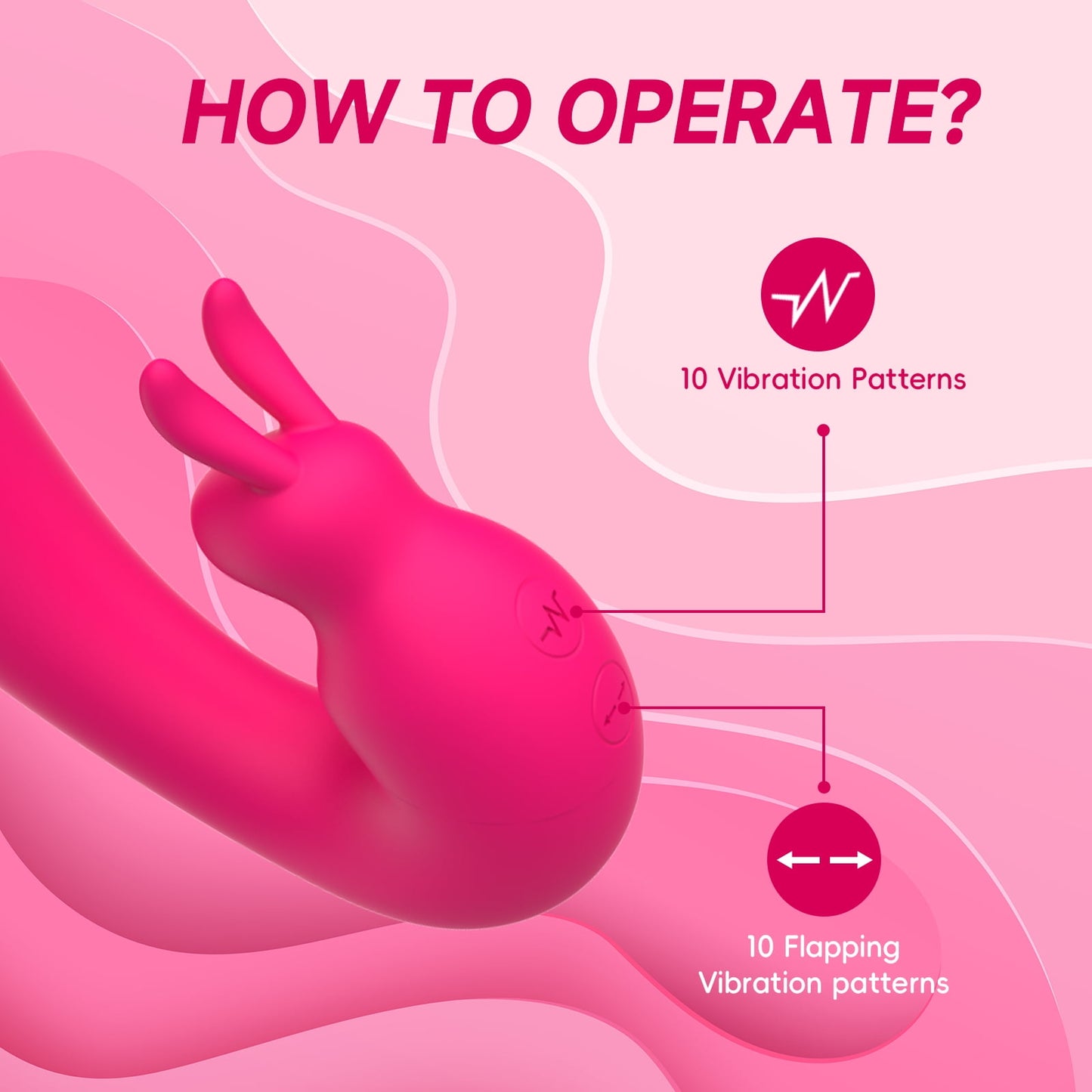 Obgado 2 IN 1 Wearable Vibrator Adult Sex Toys for Women, Clitoral Stimulator G Spot Rabbit Vibrator with 10 Vibrating & Flapping Modes,Panty Vibrators