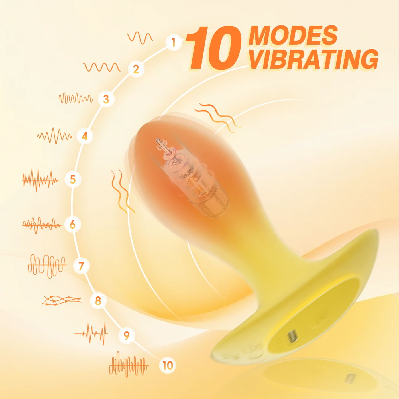 Obgado Vibrating Butt Plug Anal Plug Vibrator, Soft Silicone 10 Vibrating with Remote control Adult Sex Toys for Women or Men