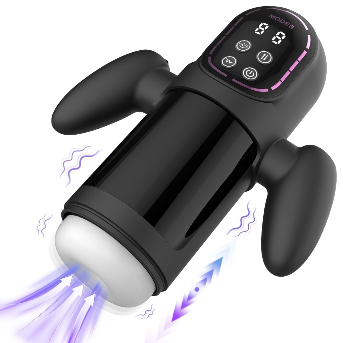 Obgado Male Masturbator 9 Thrusting, 4 Sucking 6 Vibrating Male Sex Toys with Handles and Digital Display Male Stroker