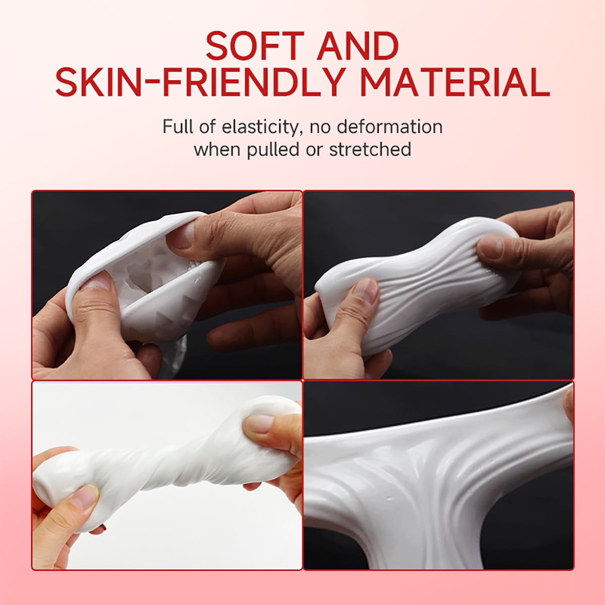 Male Masturbators Cup Bulge Texture Tunnel Sex Toys Male Masturbator Adult Toys for Men-White