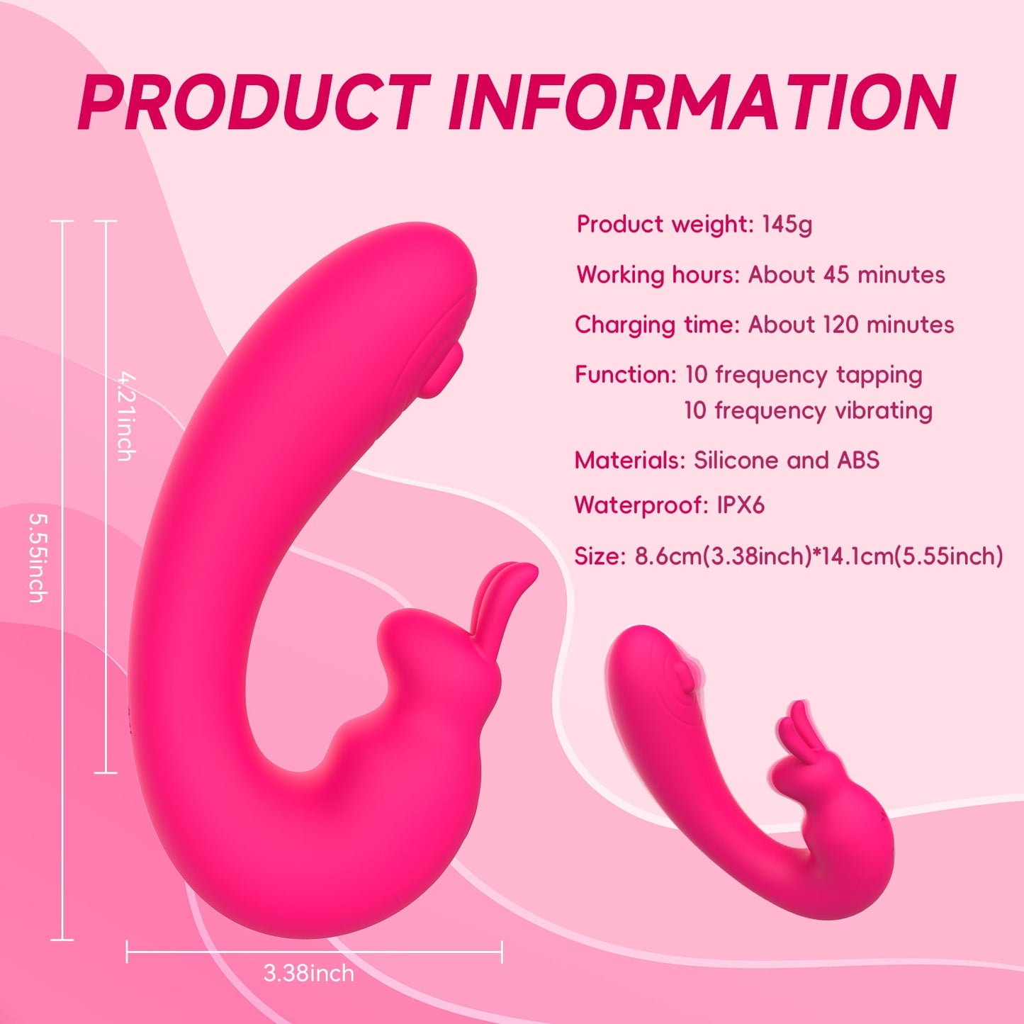 Obgado 2 IN 1 Wearable Vibrator Adult Sex Toys for Women, Clitoral Stimulator G Spot Rabbit Vibrator with 10 Vibrating & Flapping Modes,Panty Vibrators
