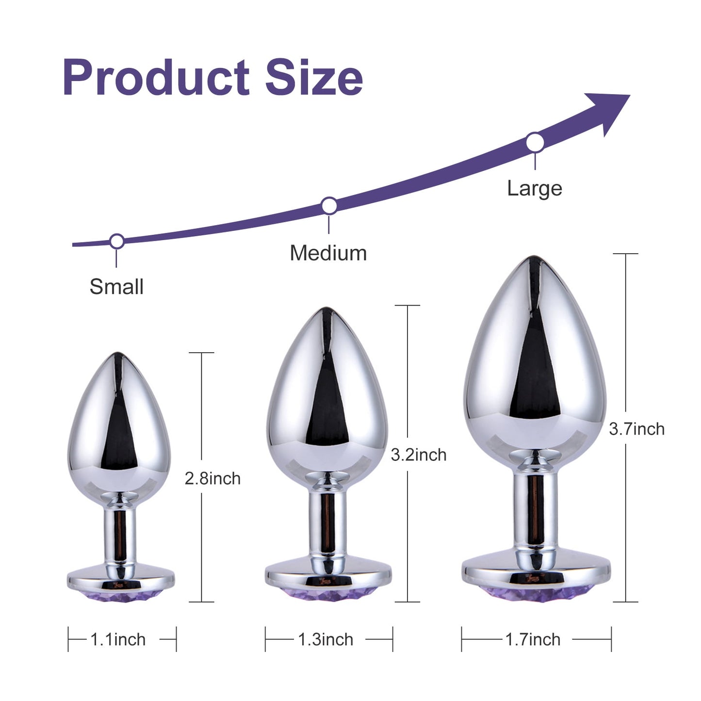 Obgado Anal Plug Butt plug Anal Toys Adult Sex Toys for Couple-3PCS