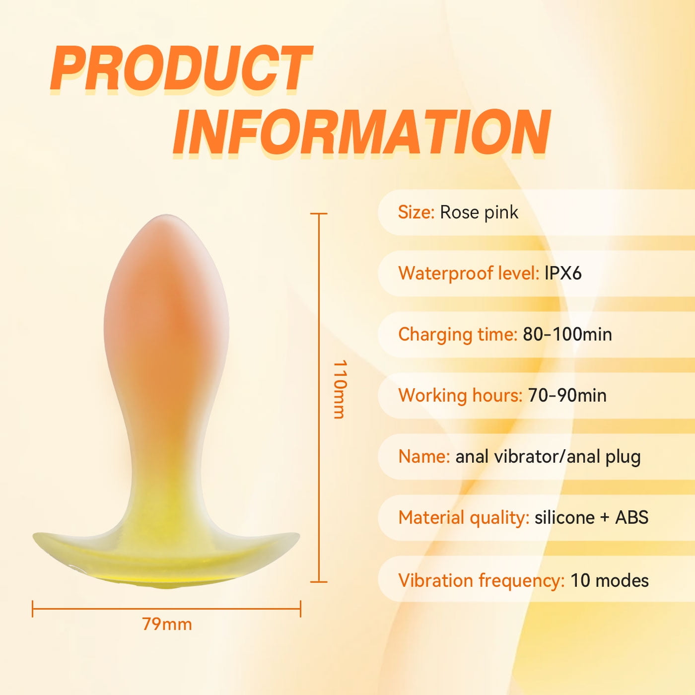Obgado Vibrating Butt Plug Anal Plug Vibrator, Soft Silicone 10 Vibrating with Remote control Adult Sex Toys for Women or Men