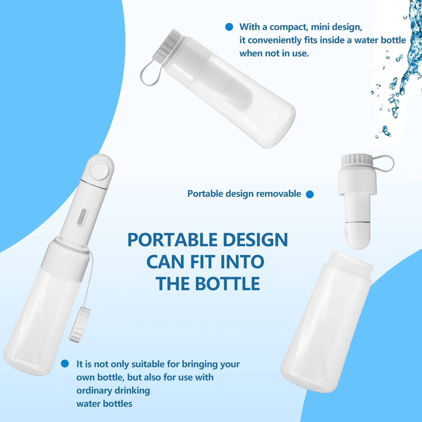Electric Portable Bidet - 350ml Handheld Rechargeable Personal Travel Bidet with 2 Sprayer Modes for Personal Hygiene Cleaning Postpartum or Post-Surgery Care