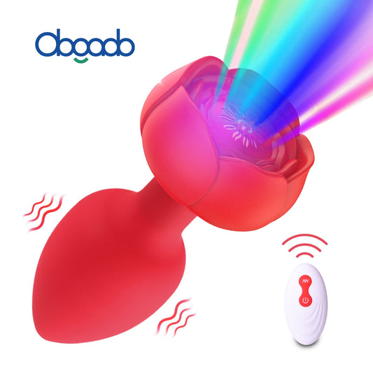 Wireless Remote Control Lighting Butt Plug Vibrating Anal Plug 10 Modes Sex Toys for Women Men