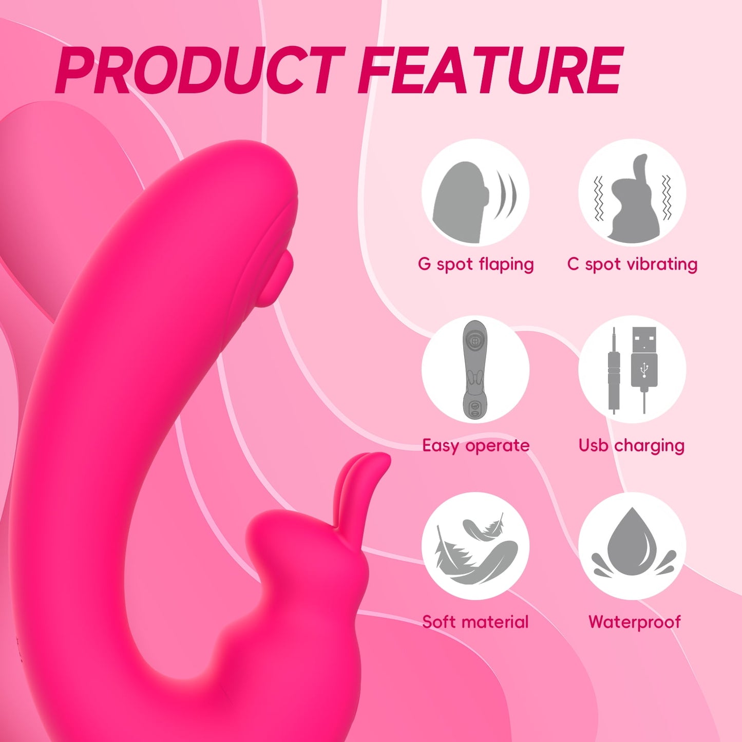 Obgado 2 IN 1 Wearable Vibrator Adult Sex Toys for Women, Clitoral Stimulator G Spot Rabbit Vibrator with 10 Vibrating & Flapping Modes,Panty Vibrators