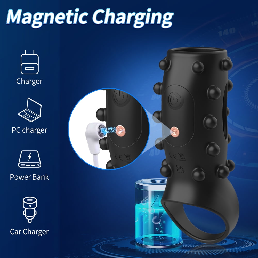 Obgado 10 Vibrating Penis Rings Adult Sex toys for Men, Stretchy Sex Toys for Male